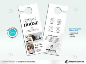 Open House Real Estate Door Hanger Design