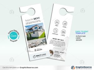 House for Rent Real Estate Door Hanger Design