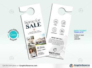 Home for Sale Real Estate Door Hanger Design