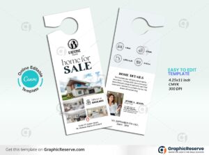 Home for Sale Real Estate Door Hanger Design