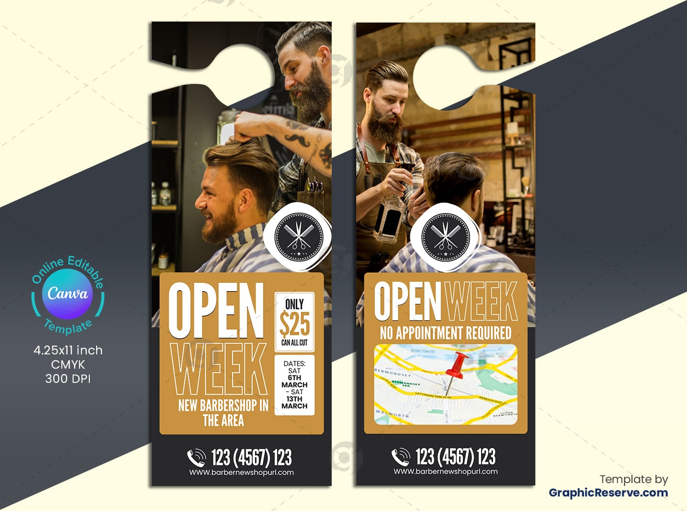 Barber Shop Door Hanger Design