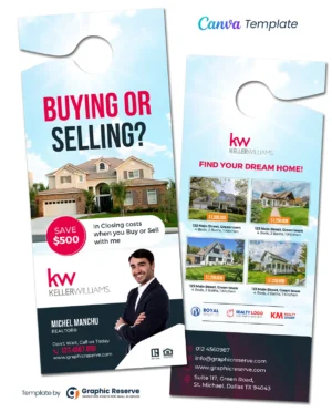 |Buying or Selling Real Estate Door Hanger Design