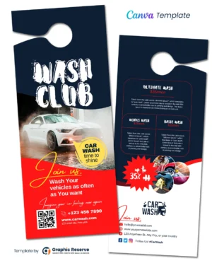 |Car Wash Promotional Door Hanger 3v