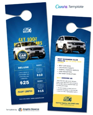 |Car Wash Pricing Door Hanger 2v