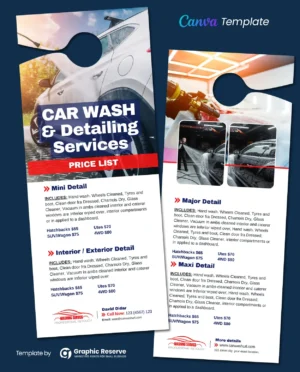 |Car Wash Detailing Door Hanger