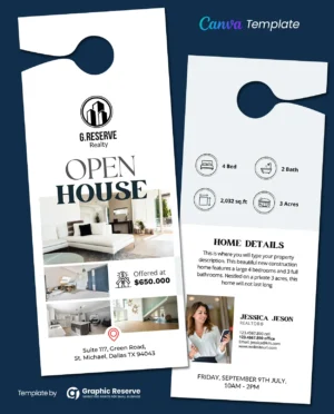|Open House Real Estate Door Hanger Design