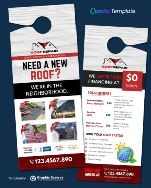 |47827 Roof Repairing Service Door Hanger Design2|47827 Roof Repairing Service Door Hanger Design