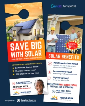 |Solar door hanger canva template|