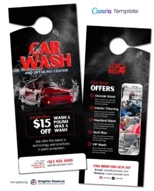 |Car Wash Service Door Hanger 2v