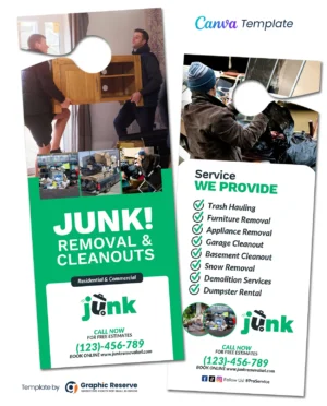 |Junk Removal Door Hanger 2v 1|Junk Removal Door Hanger 1v