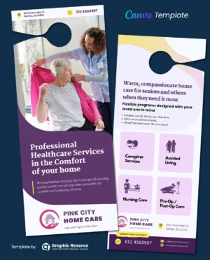 |Elder Care Home car door hanger template