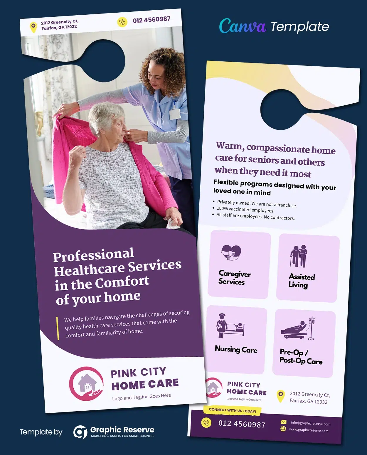 |Elder Care Home car door hanger template