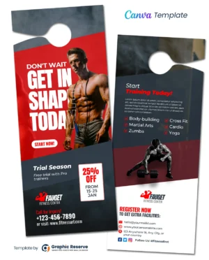 |Fitness Gym Door Hanger|Gym Door Hanger 1v|Gym Door Hanger 2v|Gym Door Hanger 3v|Gym Pricing Door Hanger 1v|Gym Pricing Door Hanger 2v