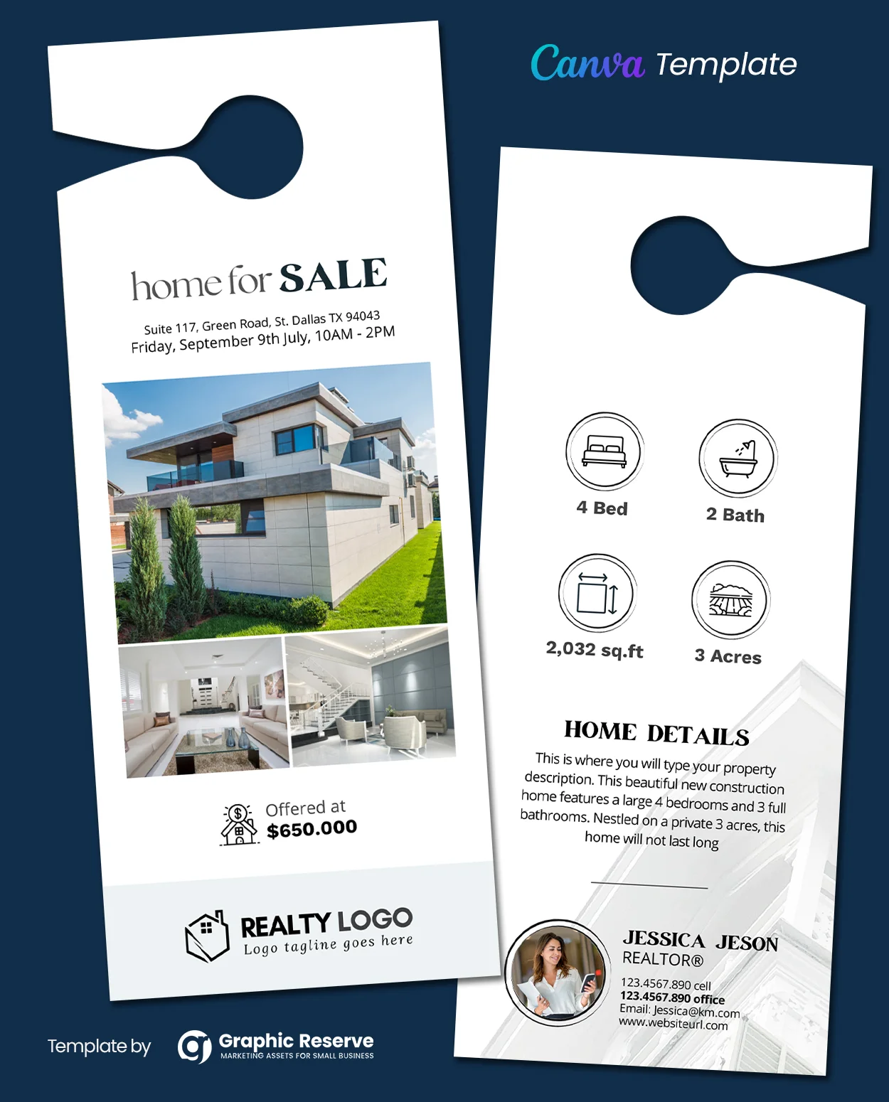 |Home for Sale Real Estate Door Hanger Design|Home for Sale Real Estate Door Hanger Design