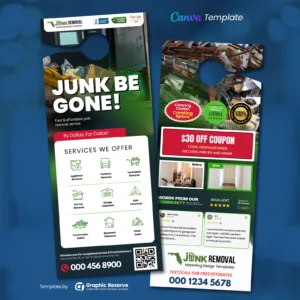 Junk Hauling Service advertising door hanger design|