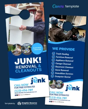Junk Removal Door Hanger Canva|Junk Removal Door Hanger 1v 1