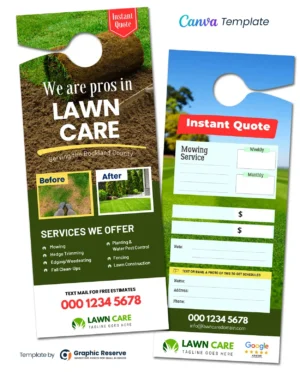 |Lawn Care Instant Quote Door Hanger Template