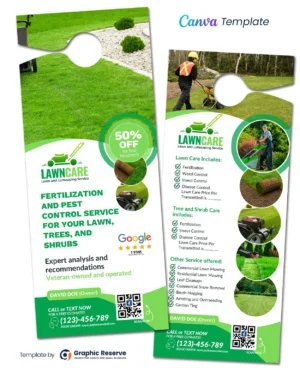 |Lawn Care Services Canva Door Hanger Design|Lawn Care Services Canva EDDM Design B|Lawn Care Services Canva EDDM Design F