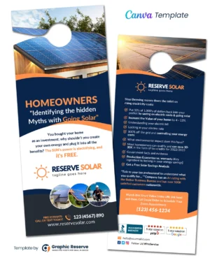 |Solar Door Hanger Design 1|Solar Door Hanger Design|Solar Energy Door Hanger|Solar Service Door Hanger