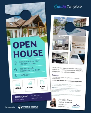 |Open House Door Hanger Template