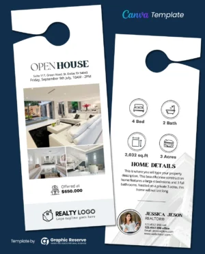 |Open House Real Estate Door Hanger Design