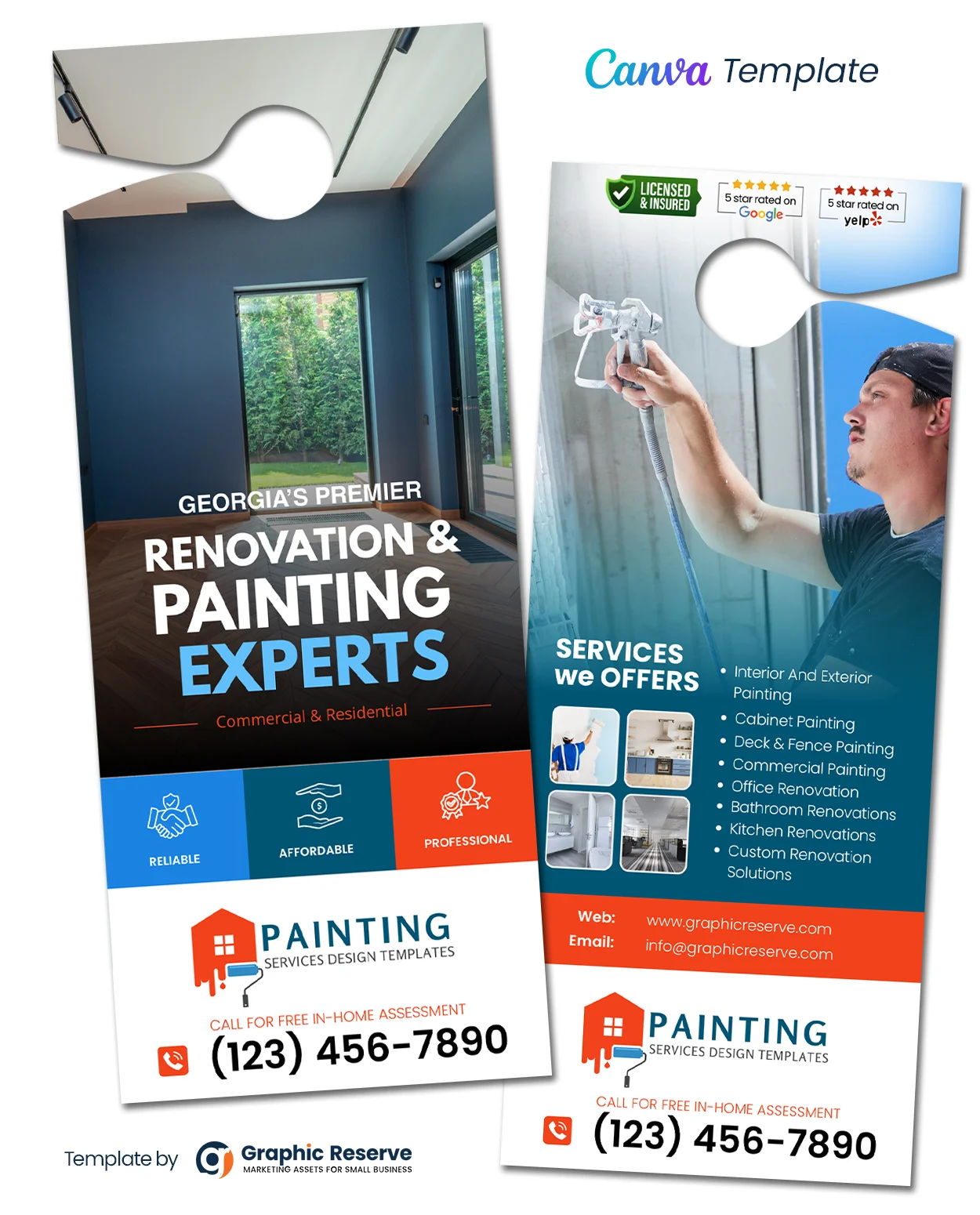 Painting Door Hanger Design Canva Template