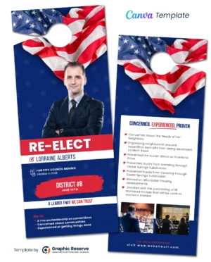 |Political Re Election Door Hanger Design Canva template P1 1
