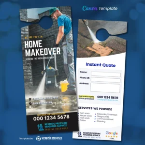 |Pressure wash door hanger canva template|