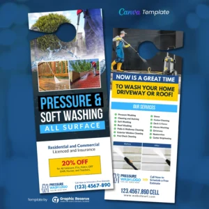 |pressure washing hand door hanger template Canva|pressure washing hand door hanger Canva template|pressure washing door hanger template Canva|