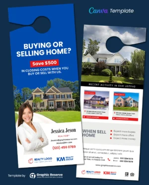 |Real Estate Door Hanger Canva Template