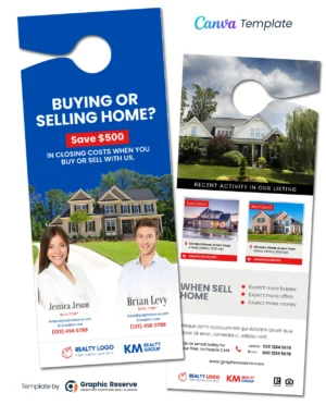 |Realtor door hanger canva template