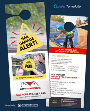 |Roof Hail Damage Alert Door Hanger Design