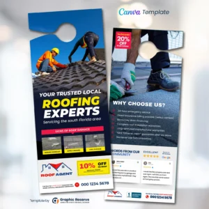 |Roofing door hanger template|Roofing advertising door hanger template|