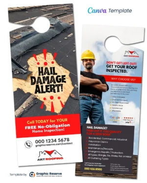 |Roof Storm Hail Damage Alert Door Hanger Template