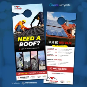 |Roofing Service Advertising Door Hanger Template|
