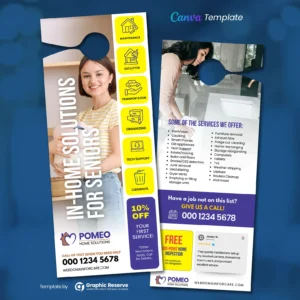 |Senior In Home Services Door Hanger Template||