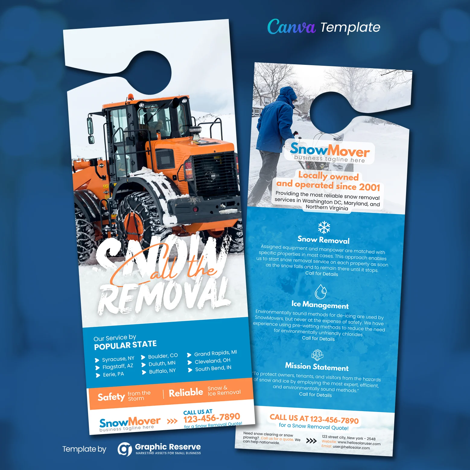 |Snow Removal Service Door Hanger Design|