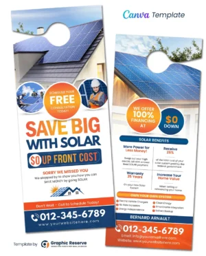 |Solar Door Hanger Canva Template.2v|Solar Door Hanger Canva Template