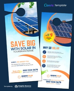 |43504 Solar Door Hanger Design Canva Template