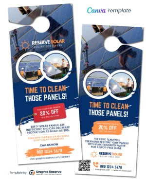 |43641 Solar Door Hanger Design Template Canva File 2|43641 Solar Door Hanger Design Template Canva File 1
