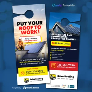 |Solar Roofing Door Hanger Design Template (2)|Solar Roofing Door Hanger Design Template|