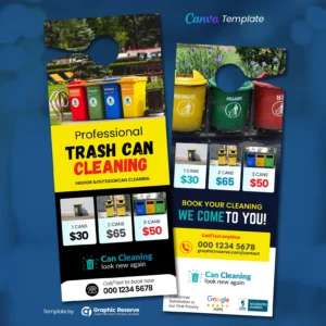 |Trash Cleaning Door Hanger Canva|Trash Can Cleaning Pricing Door Hanger