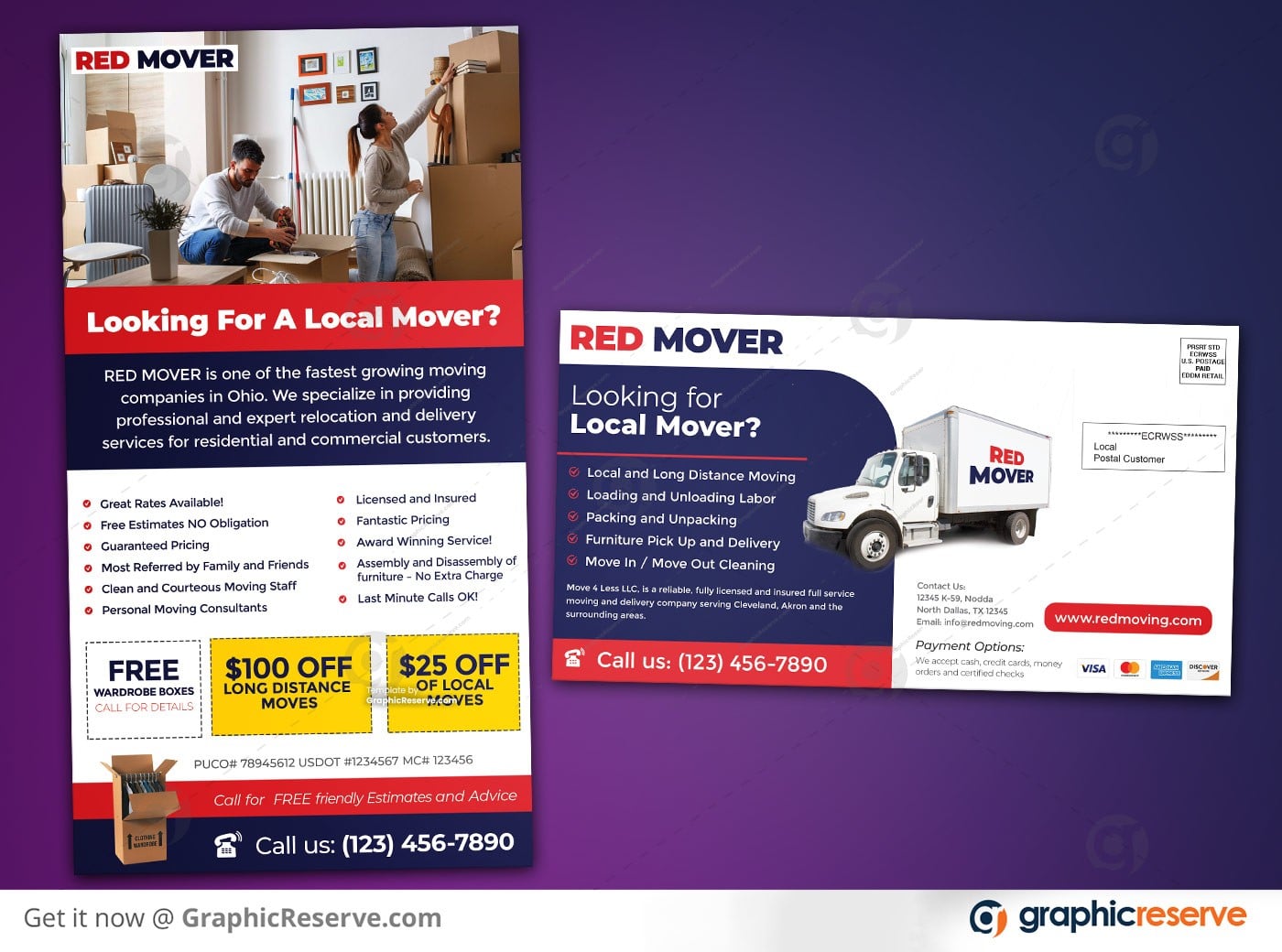Moving Company Marketing Every Door Direct Mail EDDM Postcard|Moving Company Marketing Every Door Direct Mail EDDM Postcard Coupon